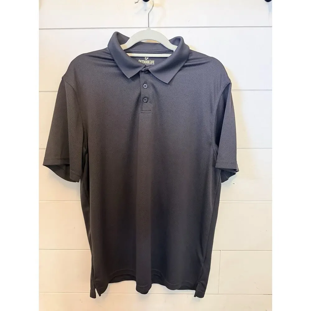 Men’s Outdoor Life Gray Polo Shirt Size Large Golf Business Casual - Picture 3 of 5